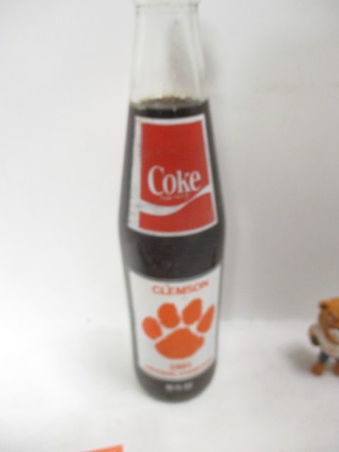 Clemson Football Programs, 1981 Coke Bottle, & Tiger Figure - 8
