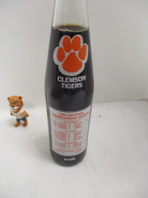Clemson Football Programs, 1981 Coke Bottle, & Tiger Figure - 9