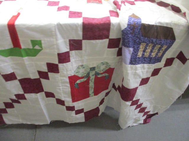 Vintaged String 66 x 80 Quilt,Christmas quilt topper 74 x 76, etc. - 7