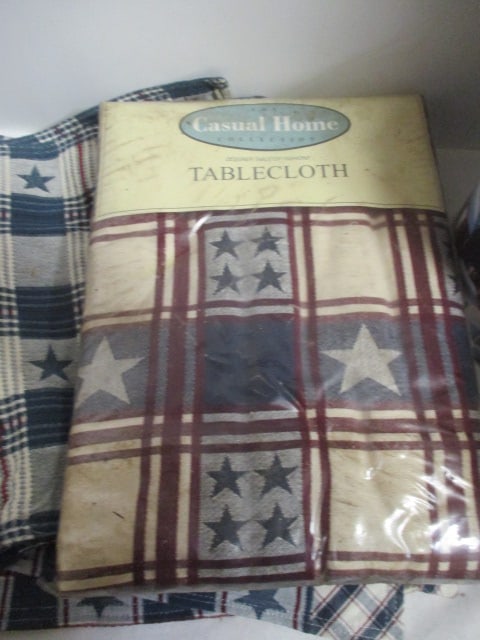 Utensil Holder, Blue/White Cloth Napkins,Placemats, etc. - 5