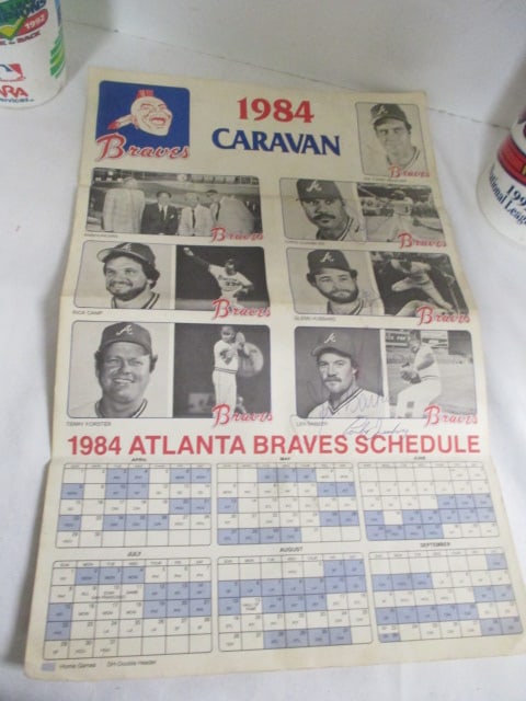 Braves 1984 Caravan Autographed Poster, 3 Posters, etc. - 2