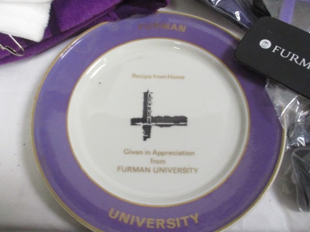 Furman Memorabilia-Towel, Plate, Golf Glove, Luggage Tags, etc. - 2