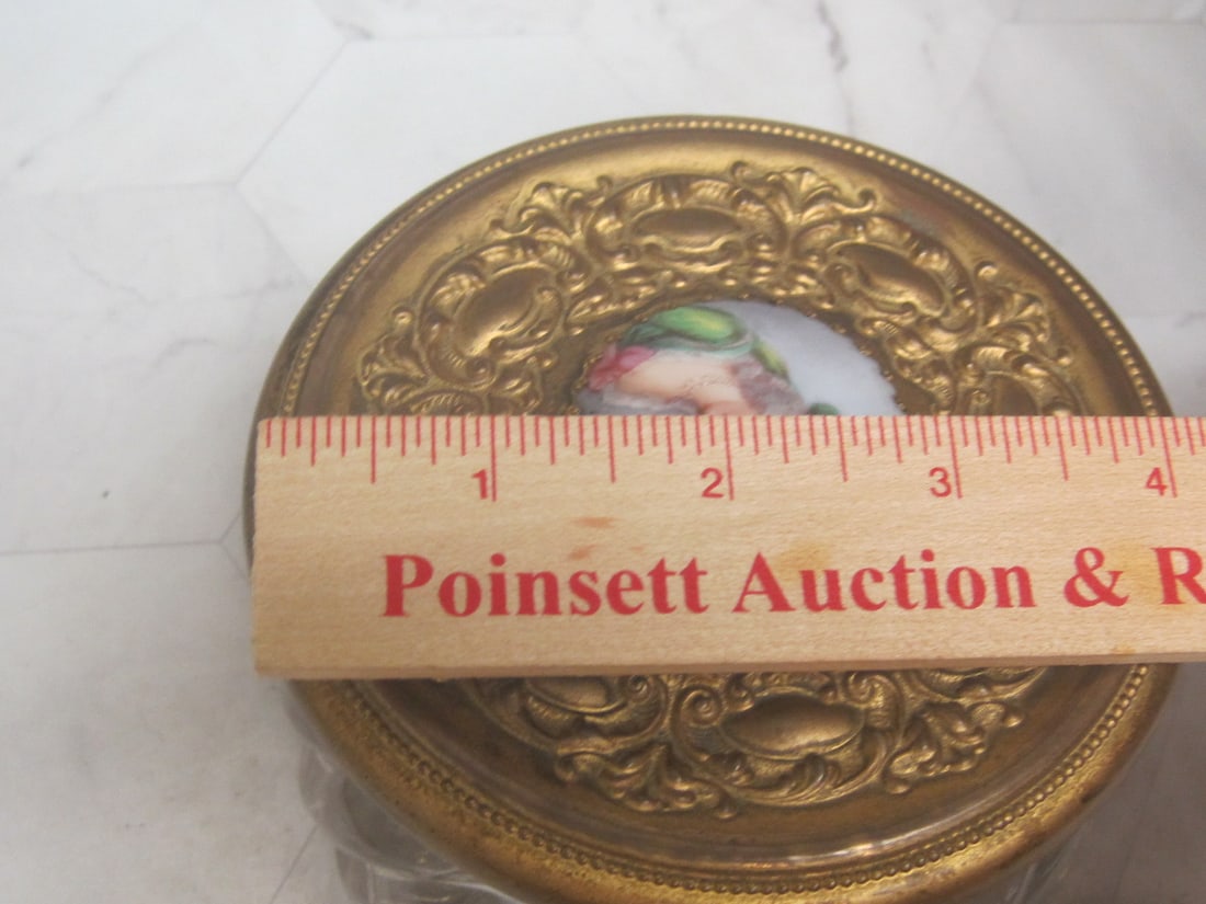 French Victorian Dresser Box with Miniature Painting on Porcelain of Countess - 7