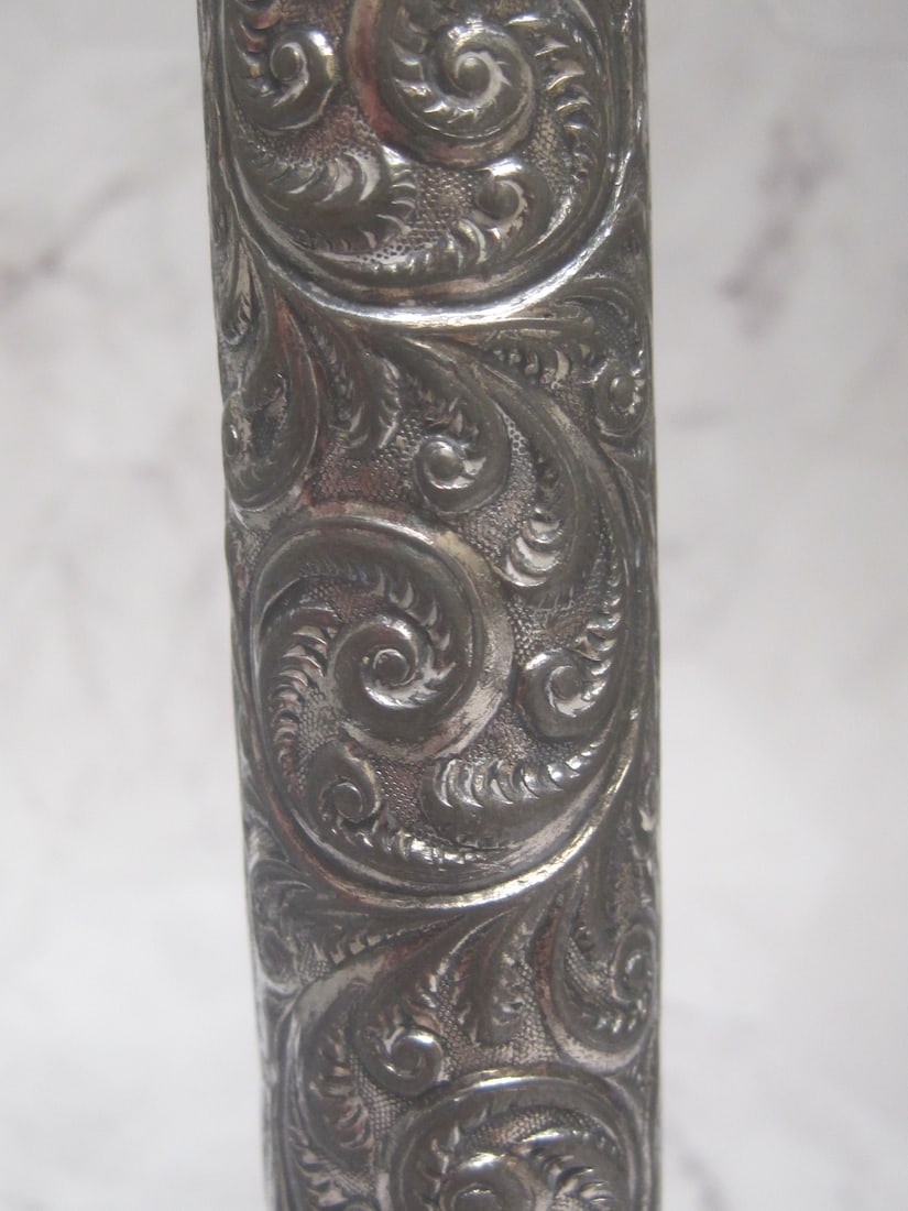 Antique Repousse Ladies Flask - 3