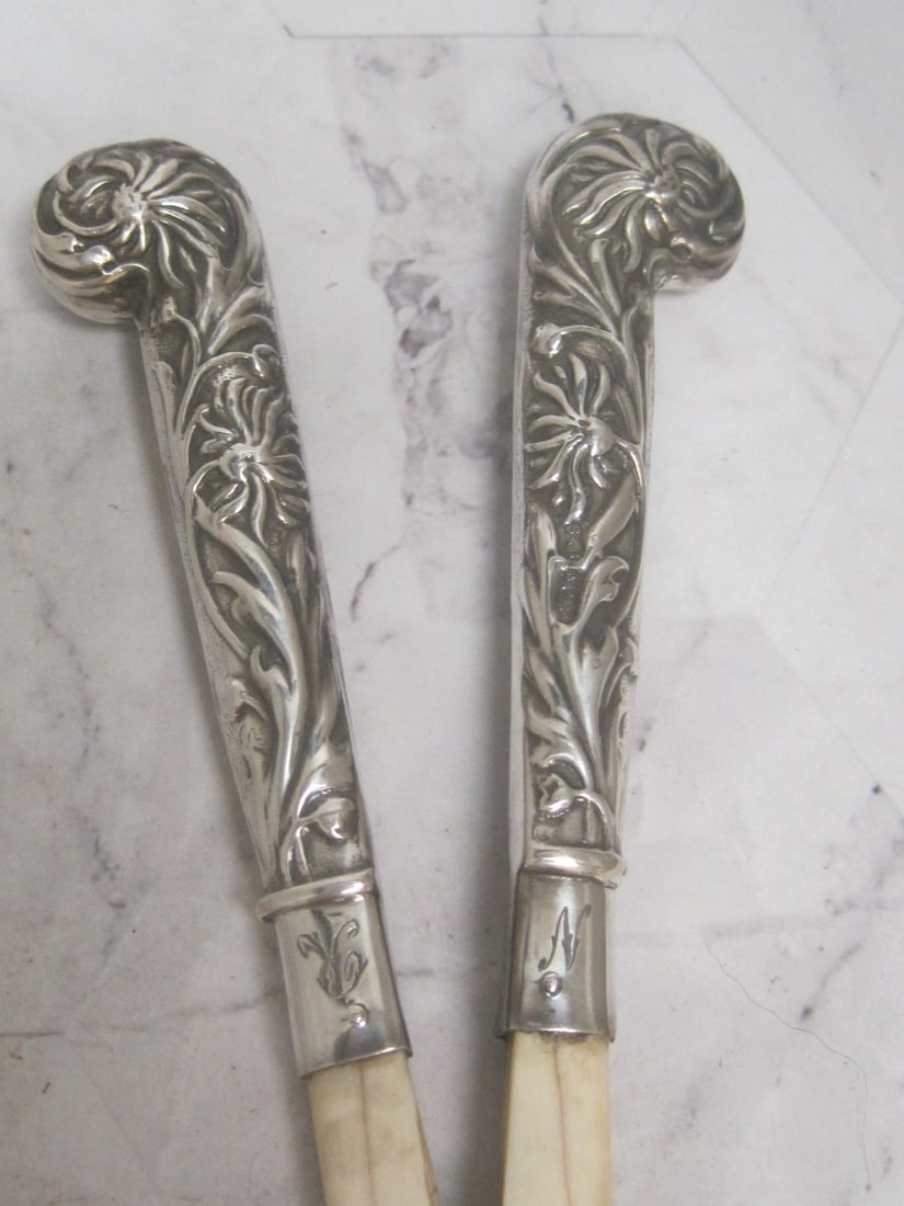 Victorian Sterling Silver & Bone Glove Stretcher - 2