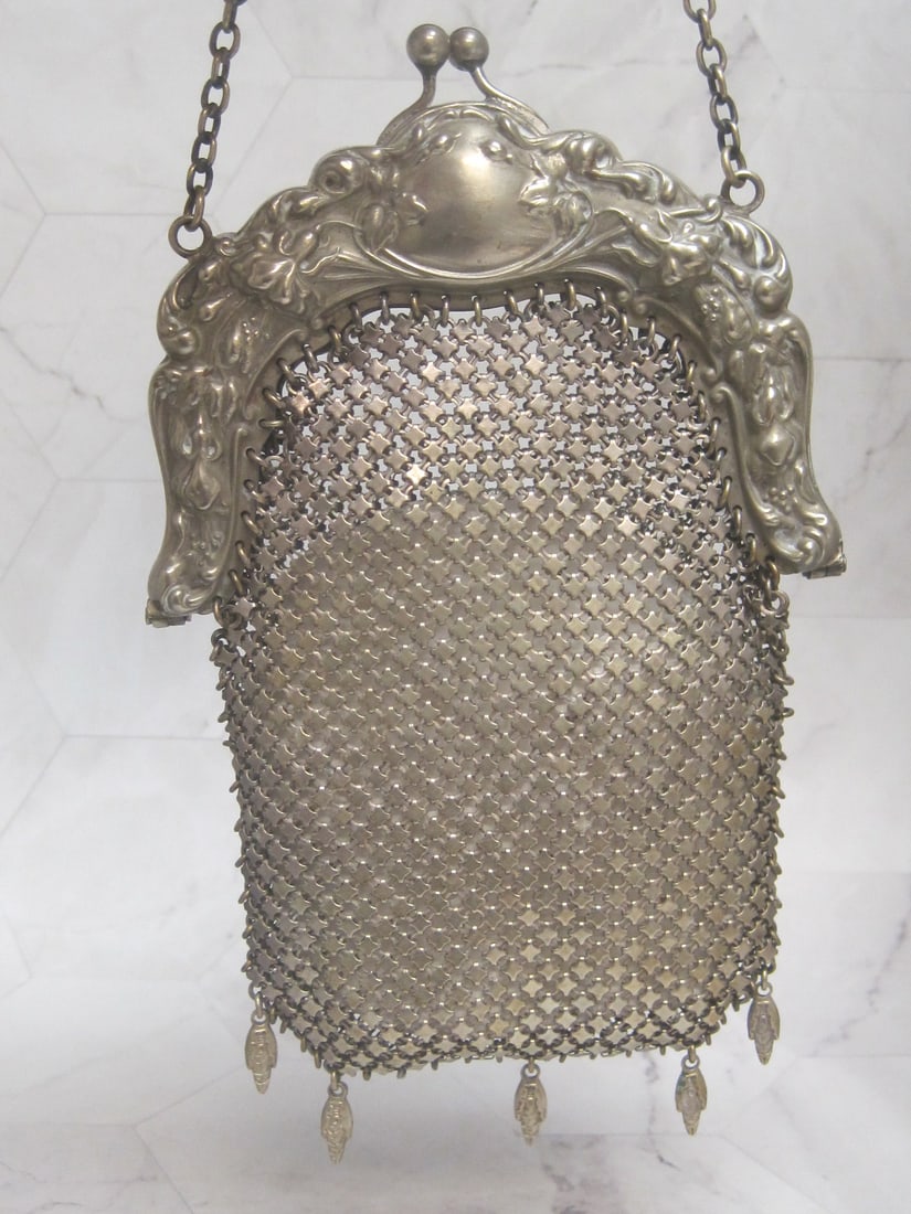 Art Nouveau Antique Mesh Purse - 5