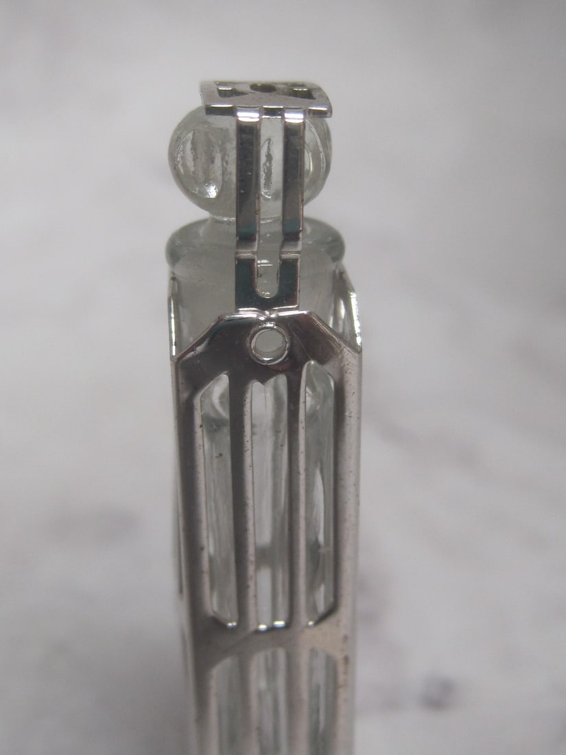 Sterling Silver & Glass Miniature Perfume Bottle - 2