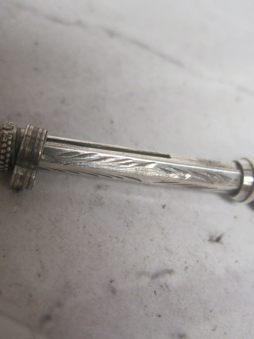 Victorian Miniature Sterling Silver Mechanical Pencil - 4