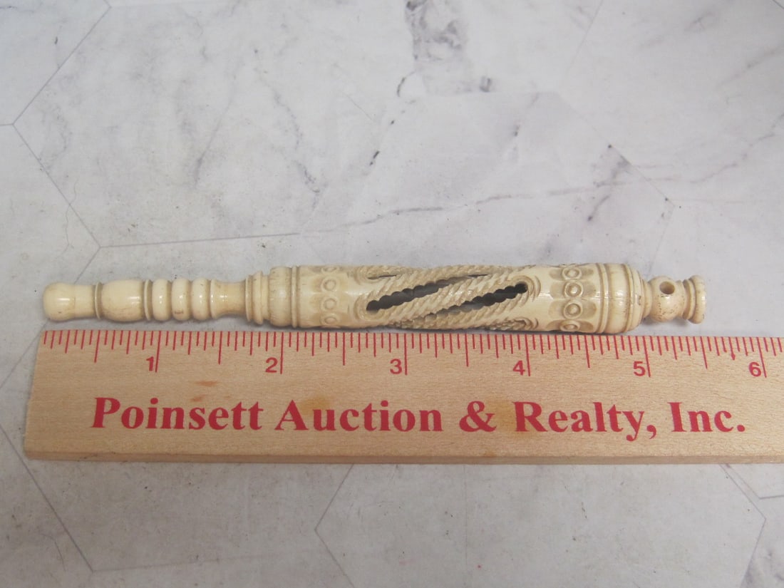 Victorian Carved Dip Pen or Fountain Pen in Elaborate Case - 5