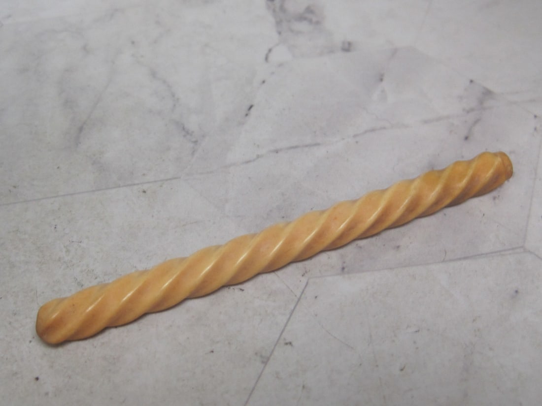 Antique Carved Thermometer Holder: Twist design, from doctor's family estate, lacks thermometer, 4" long, open end 