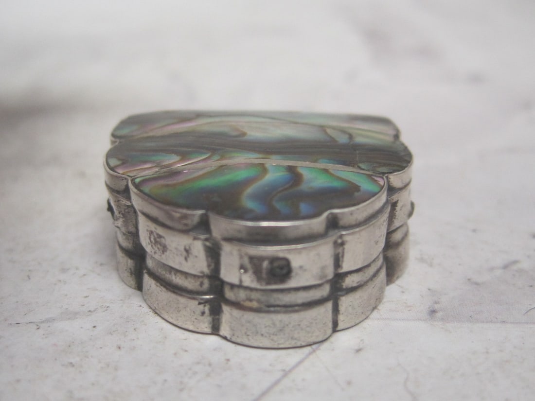 Sterling Silver & Abalone Pill Box - 2