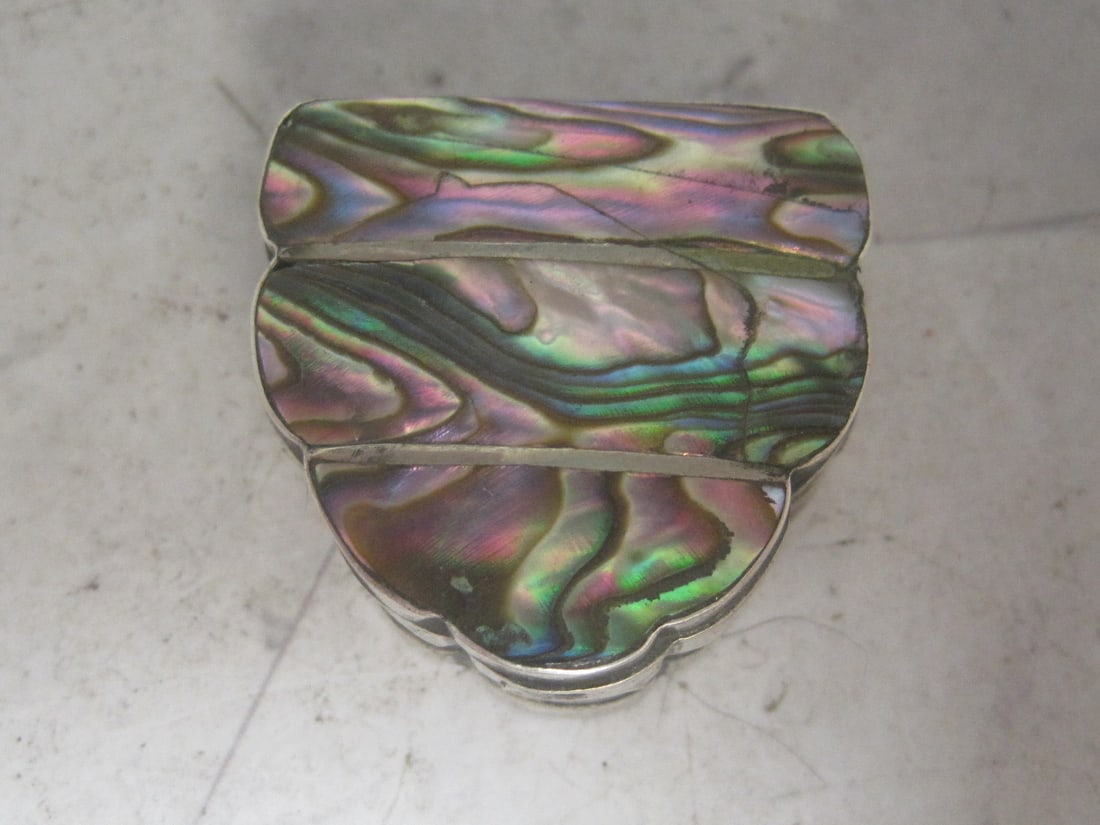 Sterling Silver & Abalone Pill Box - 5