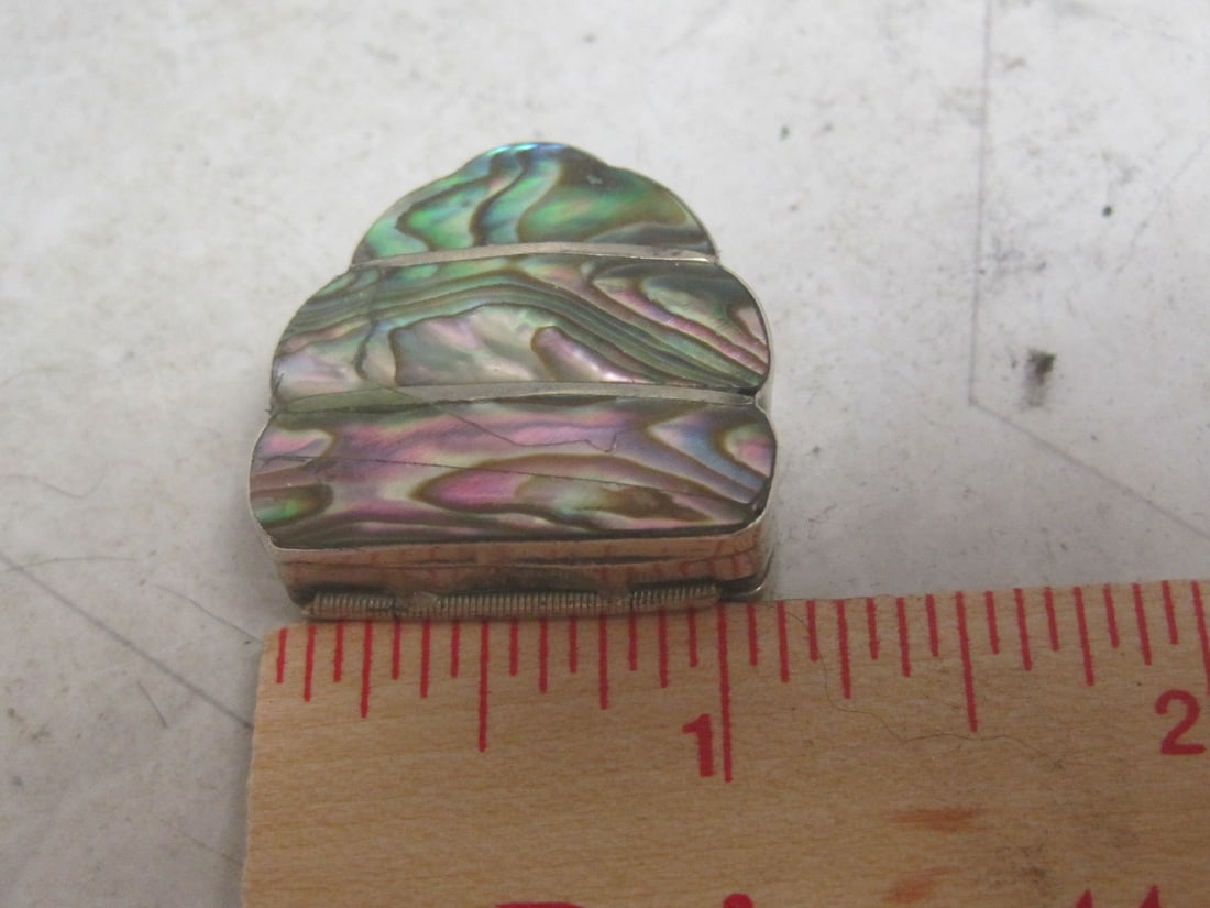 Sterling Silver & Abalone Pill Box - 8
