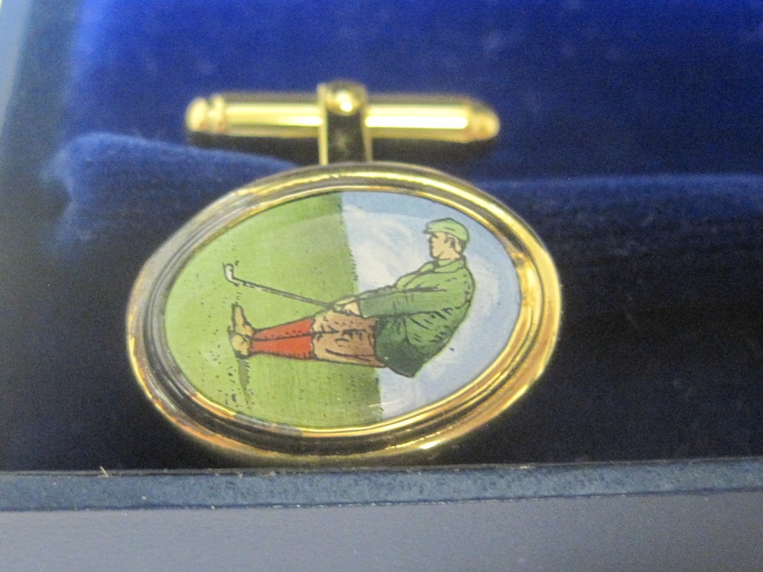 Scarce Golfer Cufflinks by Halcyon Days - 2