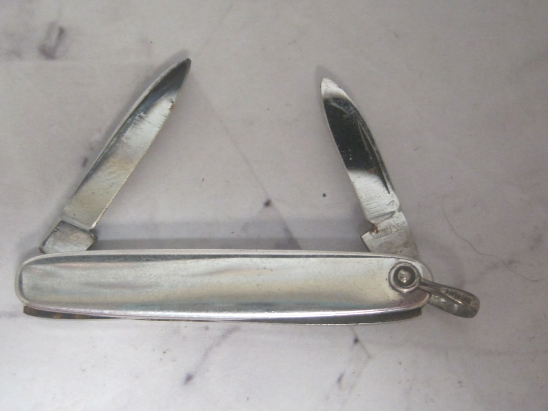 Sterling Silver Pen Knife: With loop for watch chain or pendant, 2"