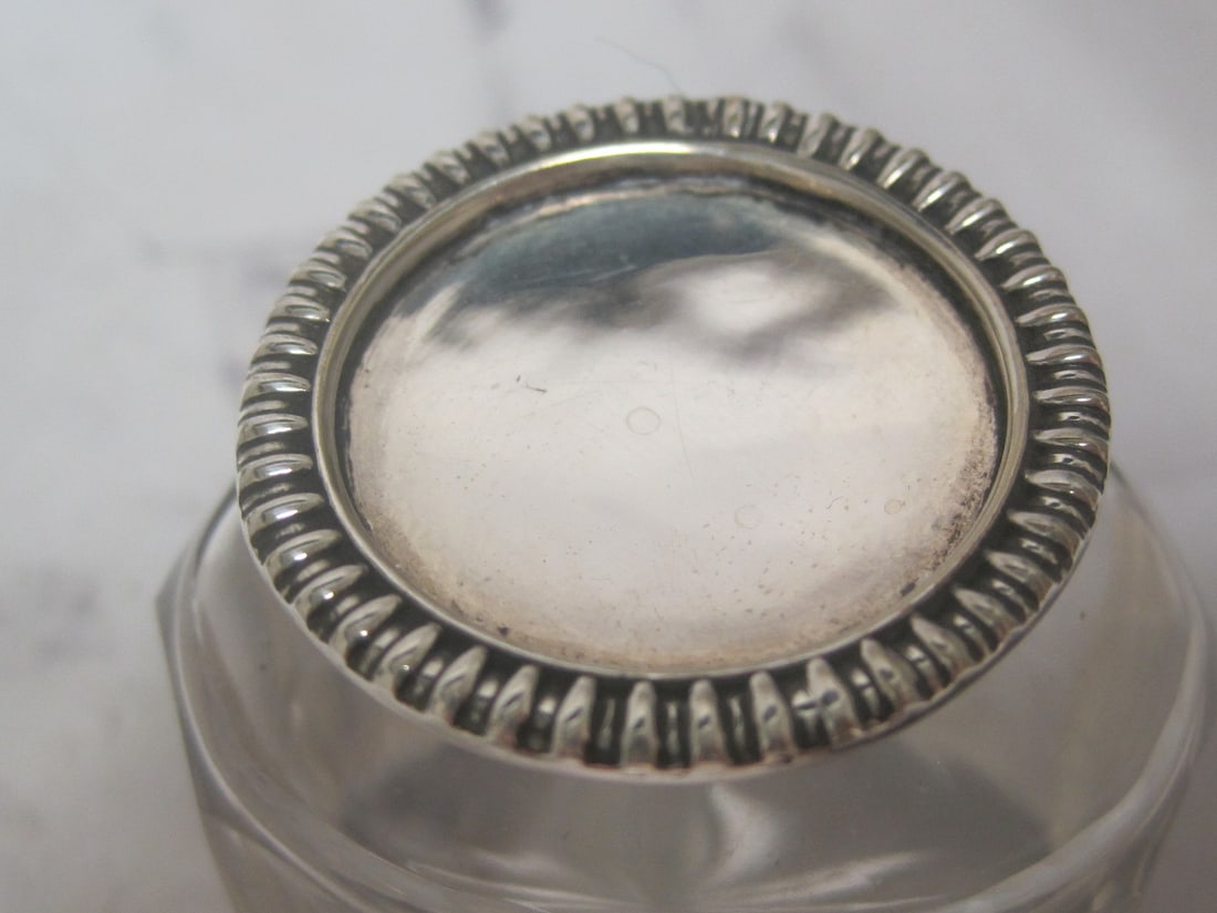 Antique Silverplate & Cut Glass Inkwell - 2