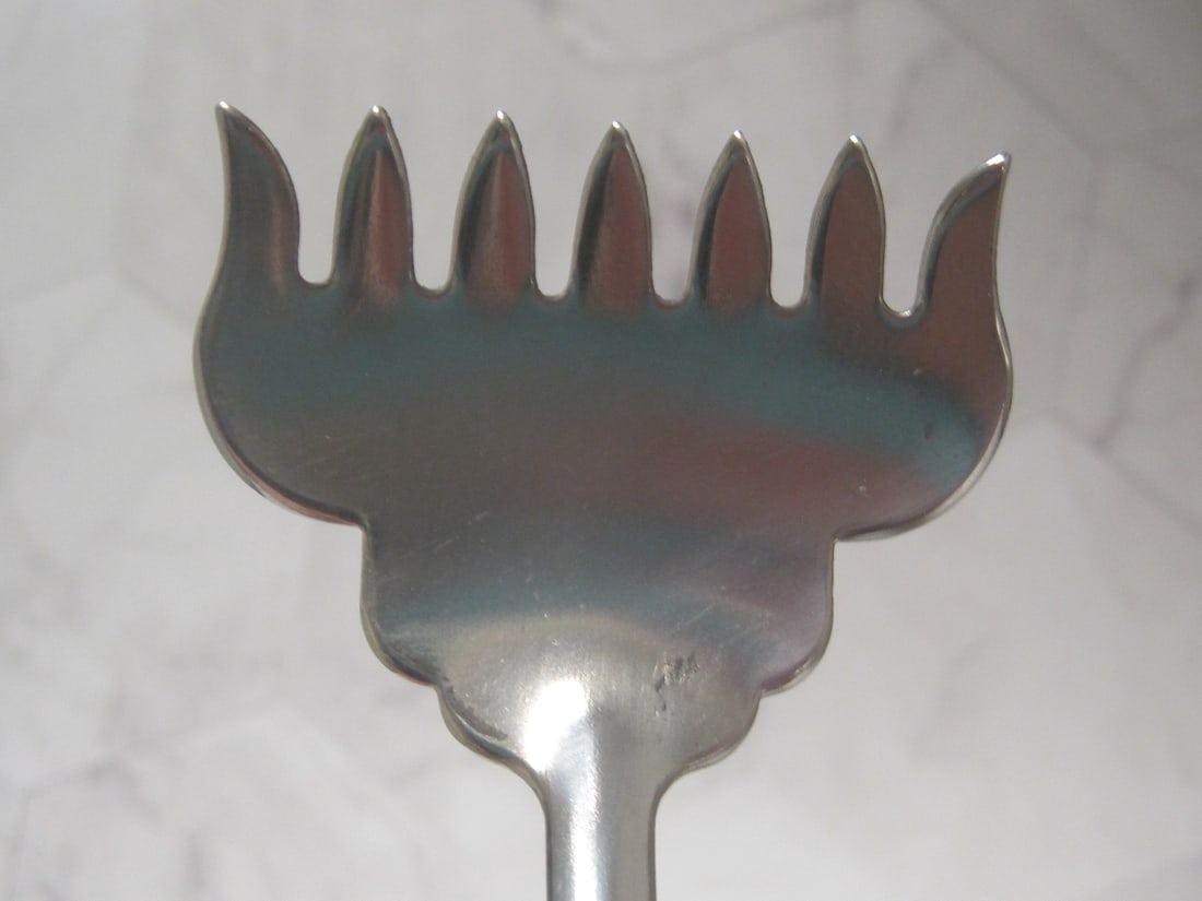 Vintage Sterling Silver Handled Sardine Serving Fork - 4