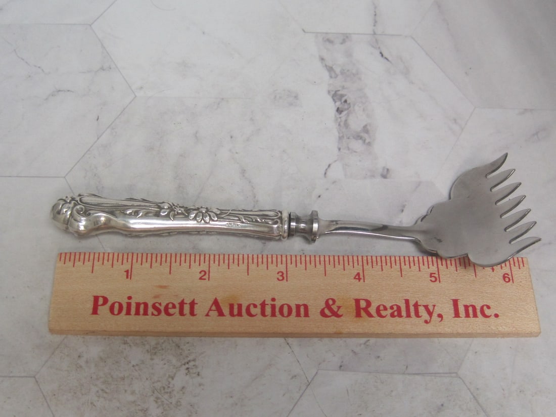 Vintage Sterling Silver Handled Sardine Serving Fork - 6