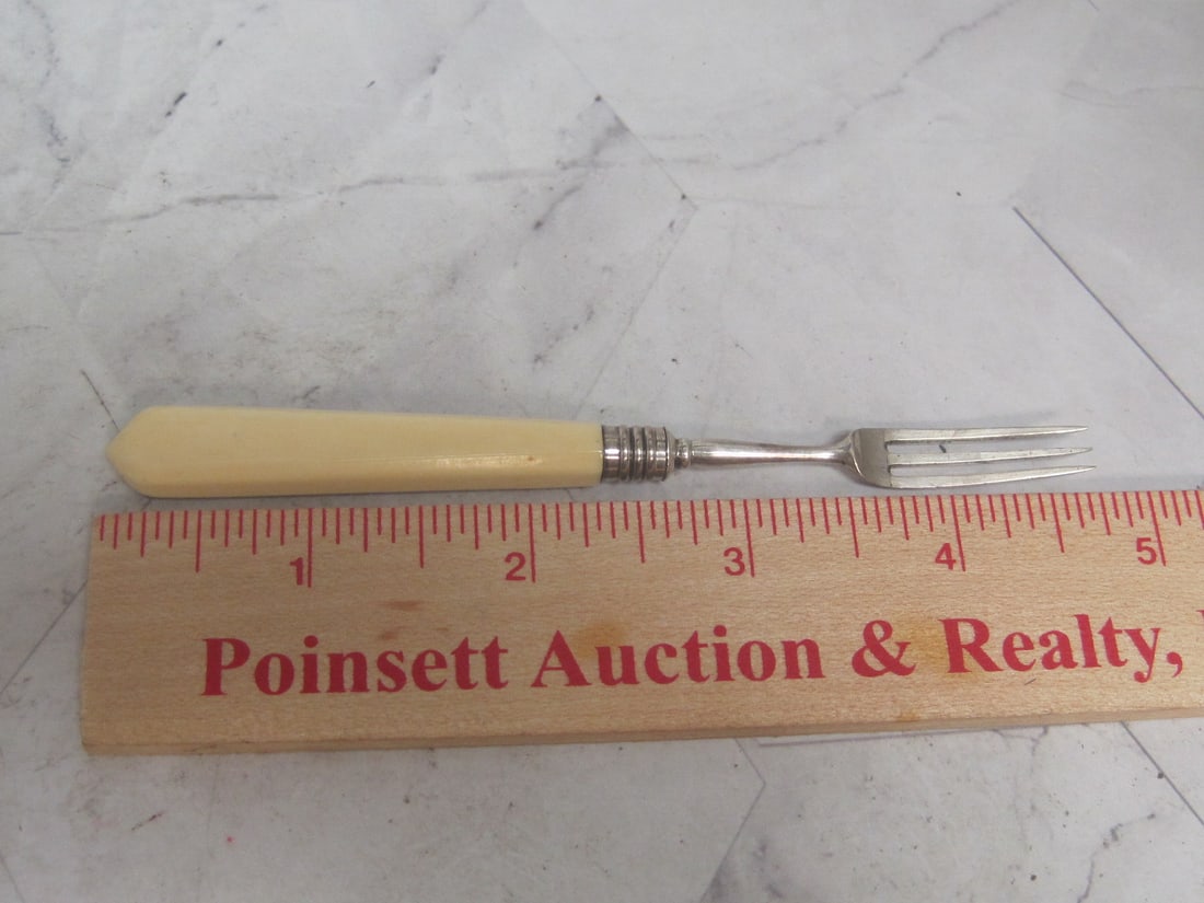 Antique Silver & Carved Strawberry Fork - 7