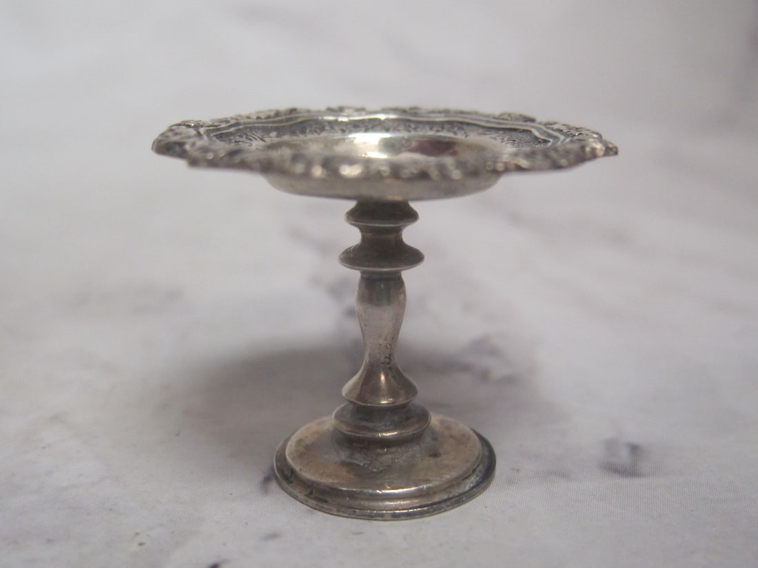 Sterling Silver Miniature Compote: Weighs 6.2 grams, Handmade, Signed, 7/8" tall 