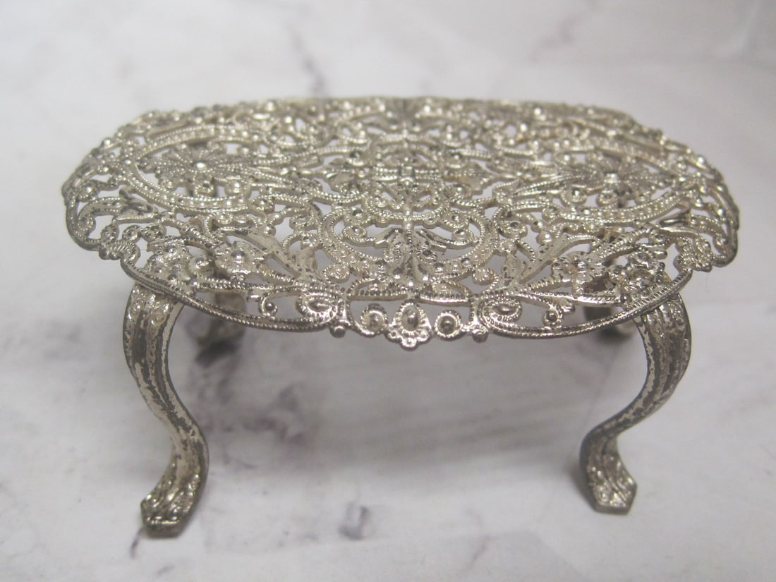Miniature Filigree Table & Chair - 2
