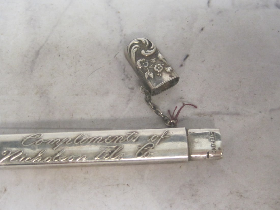 Antique Sterling Silver Sewing Needle Case - 3