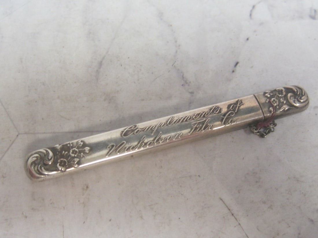 Antique Sterling Silver Sewing Needle Case - 4