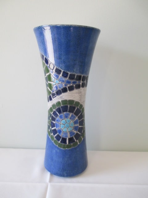 Artesa Handpainted Mosaic Vase: 14"h 