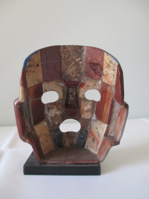 Stone Veneer Tribal Mask Sculpture - 2