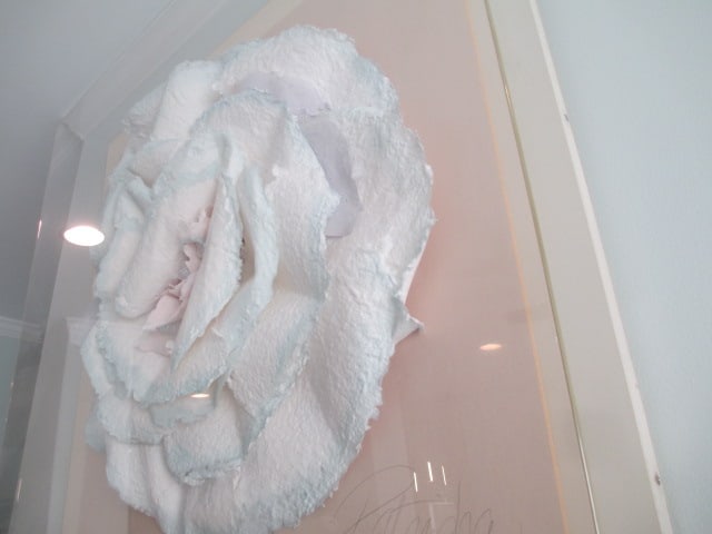 Pencil Signed Framed 3 Dimensional Cast Paper Floral Relief in Plexiglass Shadowbox Frame - 2