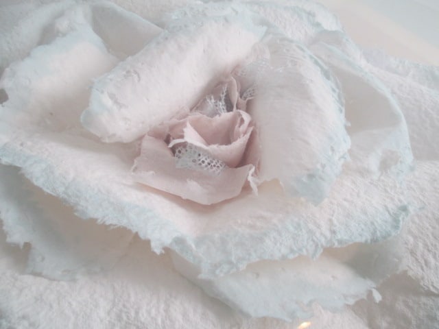 Pencil Signed Framed 3 Dimensional Cast Paper Floral Relief in Plexiglass Shadowbox Frame - 3