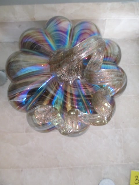 Multi-Color Art Glass Pumpkin - 2