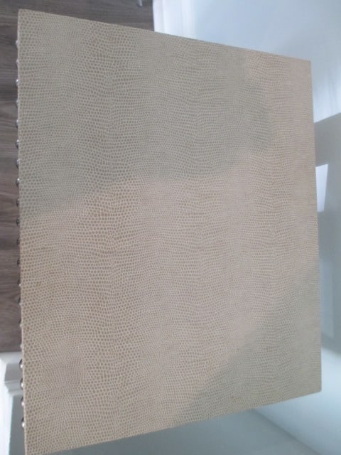 Animal Skin Textured Accent Table with Nail Head Accents - 2