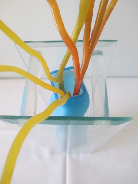 Beveled Glass Contemporary Art Glass Vase - 3