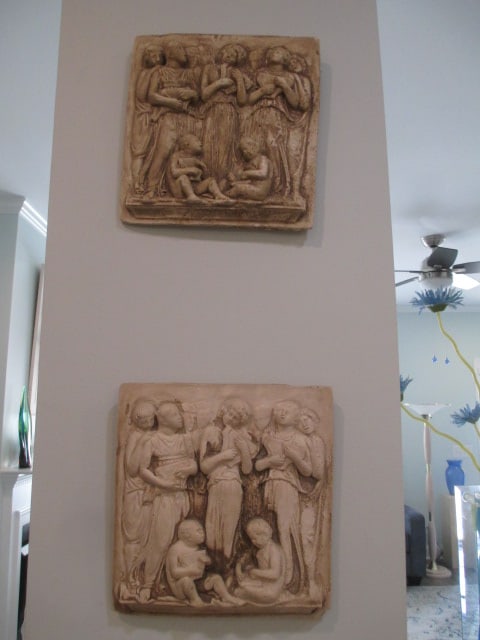 Pair of Replica "Cantoria" Relief Sculpture Panel/Plaques: 10" x 10 1/2" 