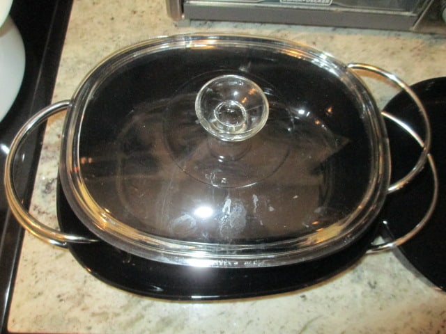 3 Piece Corning Ware French Black Casserole Dishes and Trivet Stands - 4