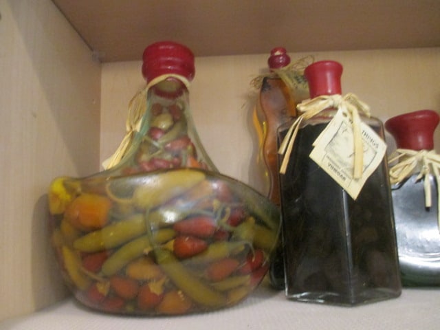 Large Collection of Decorative Pickled Vegetable and Herb Bottles - 4