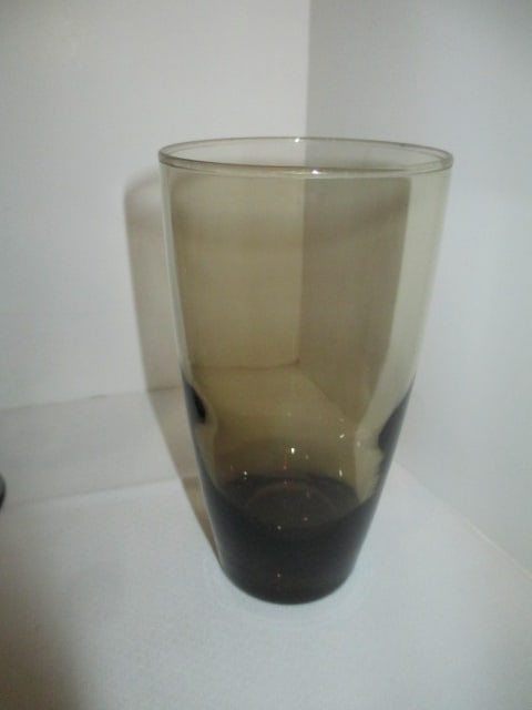Midcentury Smoke Glass Stems and Iced Tea Tumblers - 4