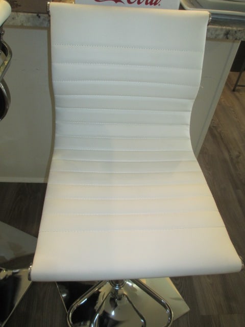 Three Lumisource White and Chrome Contemporary Modern Style Swiveling Bar Chairs - 2