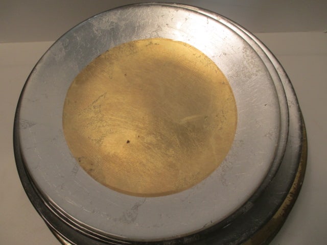 18 Piece Set of Silver and Gold Metallic Reverse Finish Glass Plates - 2