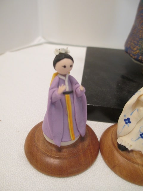 Geisha Doll, Chinese Zodiac Medallion Set and Polymer Clay Geisha Figures - 4