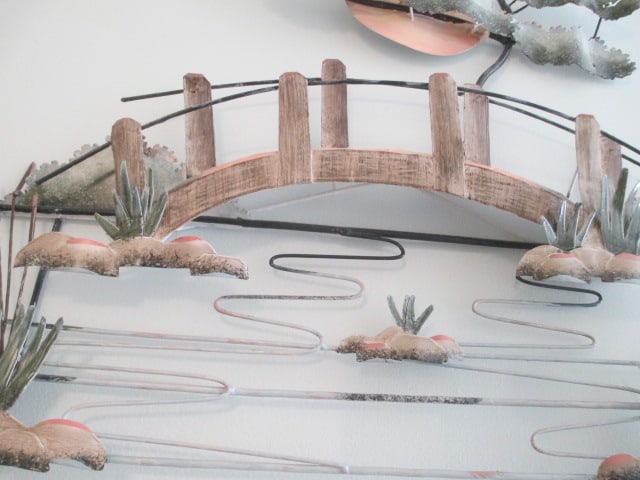 Metal 3 Dimensional Sunset over Bridge Wall Art - 2