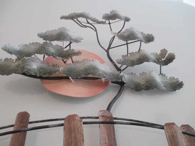 Metal 3 Dimensional Sunset over Bridge Wall Art - 3