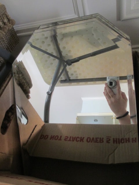 Six Beveled Mirror Placemats: . 