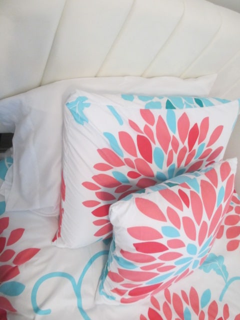 Pair of Like New 2024 Cream Micro Fiber Upholstered Twin Beds - 3