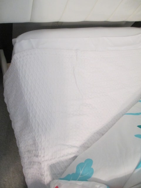 Pair of Like New 2024 Cream Micro Fiber Upholstered Twin Beds - 5