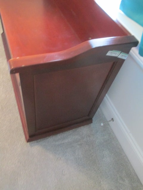 Mahogany Finish Storage Bench/Toy Box with Bun Feet - 4
