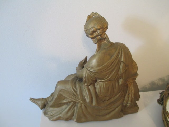 Gilded Finish Classical Greek Goddess Cast Sculpture - 5