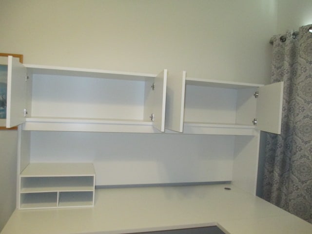 White L-Shape Desk with Bookcase Hutch, Letter Organizer, bbf Portable 3 Drawer - 7