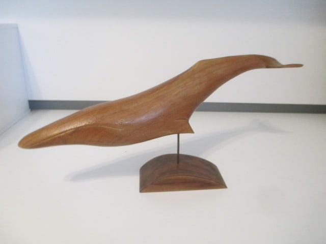 Monterey Bay Aquarium Carved Wood Humpback Whale Sculpture: 16" long, 7"h 